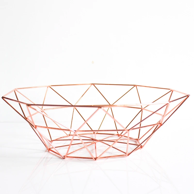 Creative Hollow Iron Fruit Basket Storage Platter Container For Snack Household Desktop Organizer Brief Decoration Individuality