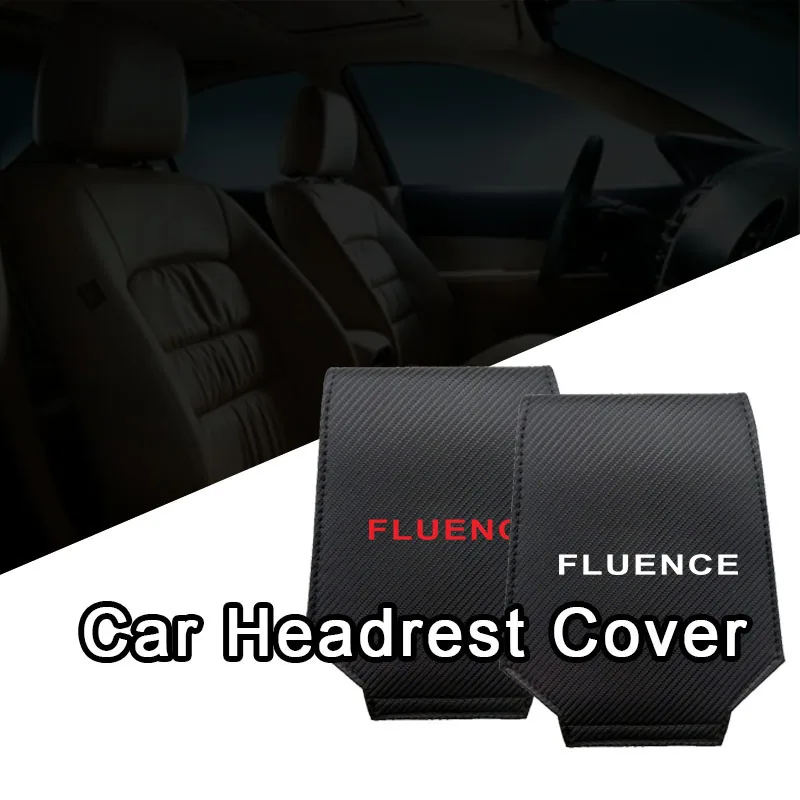 Car Seat Covers For Renault Fluence Accessories Auto Headrest Pillow Cushion With Pockets Carbon Fiber Leather Anti-Dirty Pad | Автомобили