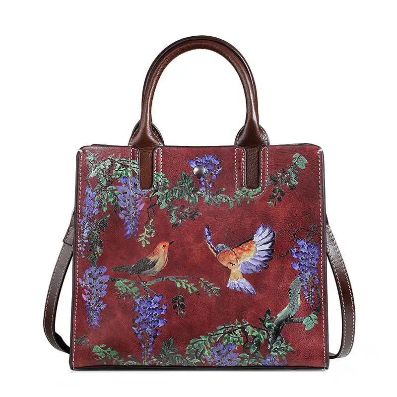 Южная гусь, натуральная кожа, женские сумки, роскошные сумки-мессенджеры, винтажная женская сумка через плечо, высокое качество, женская сумка на плечо - Цвет: Vintage Red