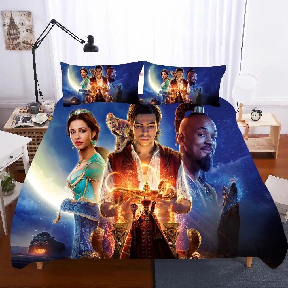 3D комплект постельного белья s домашний текстиль одиночный queen King size Aladding Волшебная Лампа Комплект постельного белья пододеяльник простыни наволочки постельное белье
