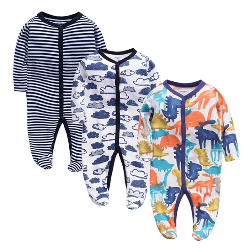 Одежда для новорожденных мальчиков и девочек; комбинезоны с длинными рукавами для малышей 0-12 месяцев