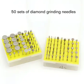 

50Pcs Diamond Grinding Head Mounted Point Diamond Burrs Bit for Metalworking Stone Ceramic Glass Carbide Carving Tool