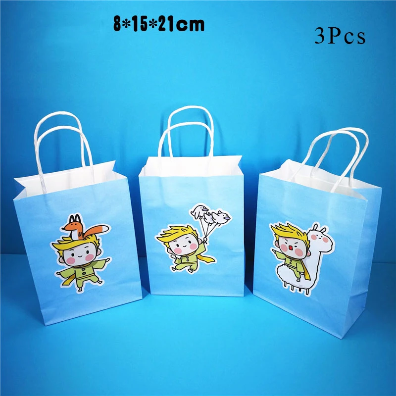 Gift bag x 3 Маленькая тема принца Декоративная скатерть для вечеринки бумажная чашка пластина шапка с рисунком шары для детей Дети День рождения принадлежности - Цвет: Gift bag x 3