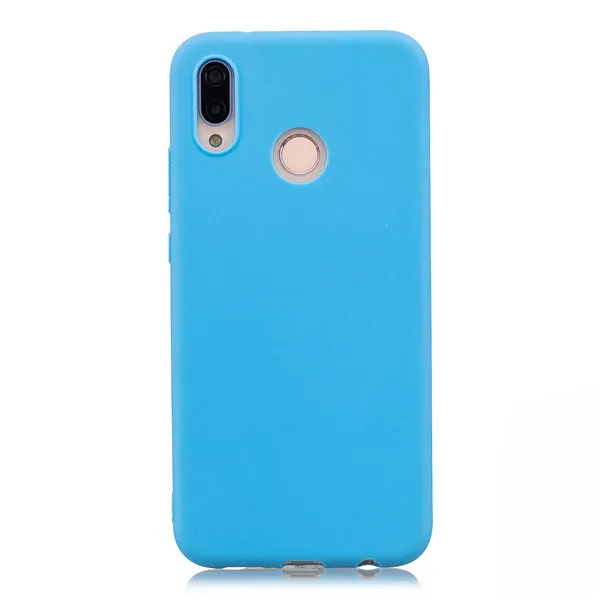 Candy color Case For Huawei P20 P30 Lite Mate 20 Pro Y6 Y9 P Smart Y5 Cover On Honor 20 8X 10 9 lite Huawei P20 lite Case - Цвет: Sky Blue