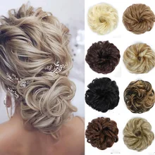 Манвэй сумка для волос синтетические волосы пучок эластичный пончик сумка для волос Высокая температура волокна шиньон пучок волос парик шиньон волос Головной убор
