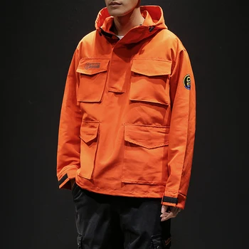 

19/ Federico Macheda Even Hat Pullover Work Clothes Jacket Male Three-dimensional Pocket Jk9008 /p85. Black Wall