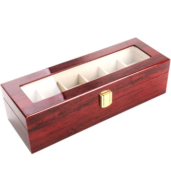 

Vintage Organizer Home Display Stand Counters Wooden Glass Watch Box Box Jewelry Storage Gifts Solid Non-Slip Case With Lock