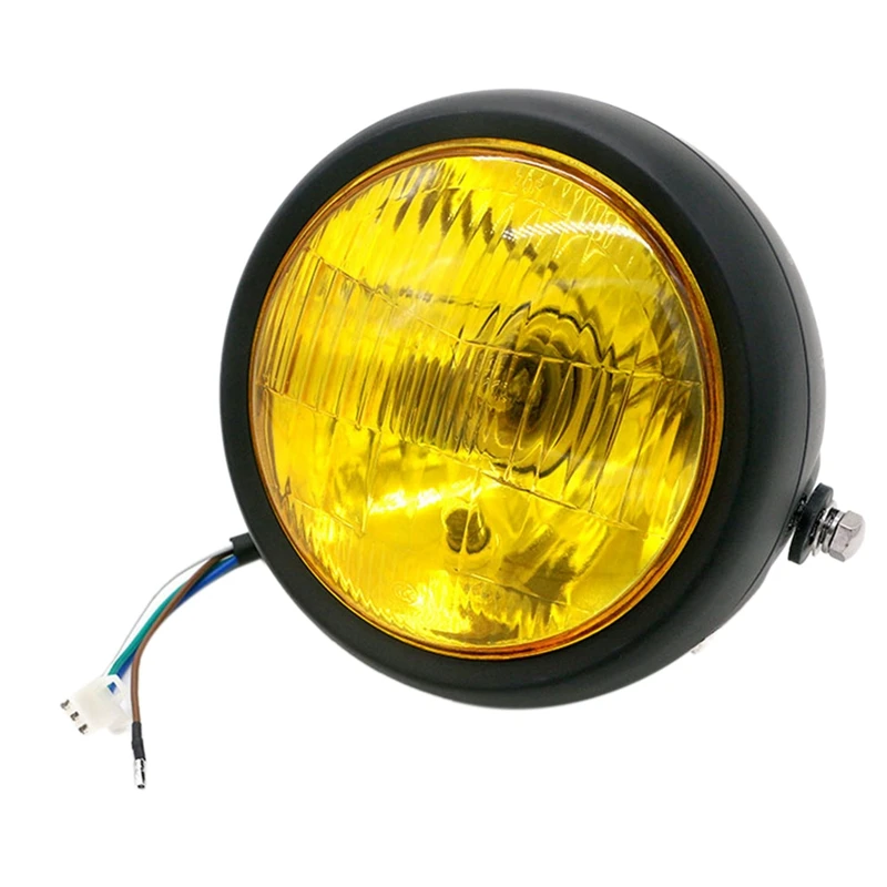 New Motorcycle Black Metal Retro E4 Halogen Front Headlight for Honda Cg125 Gn125 Harley Cafe Racer Bobber Custom | Автомобили и