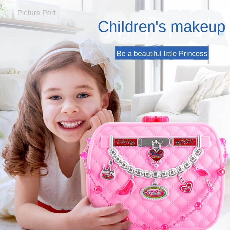 

Children Make-up Cosmetic Toys Hand Bag Storage Princess Stage Performance Exporting Red Nail Polish girl toys kids makeup