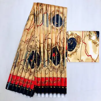 

African organza silk wax 2020 satin fabric organza printed for dress 4+2 yards organza silk fabric for women dress