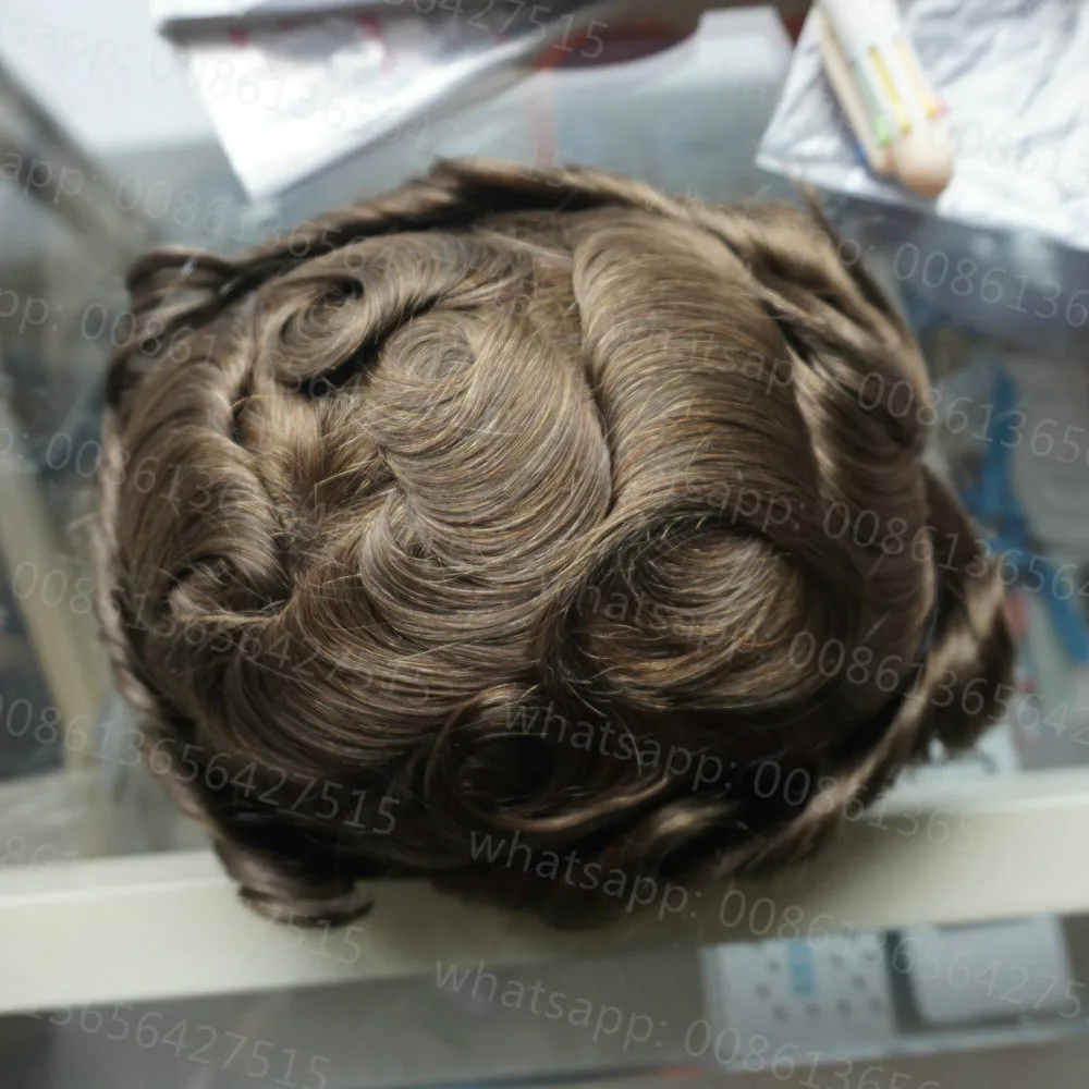 Hstonir волос Часть Кружево человека Волосы Remy парик тонкая кожи Swiss Кружево в спереди Для мужчин парик для продаж H045