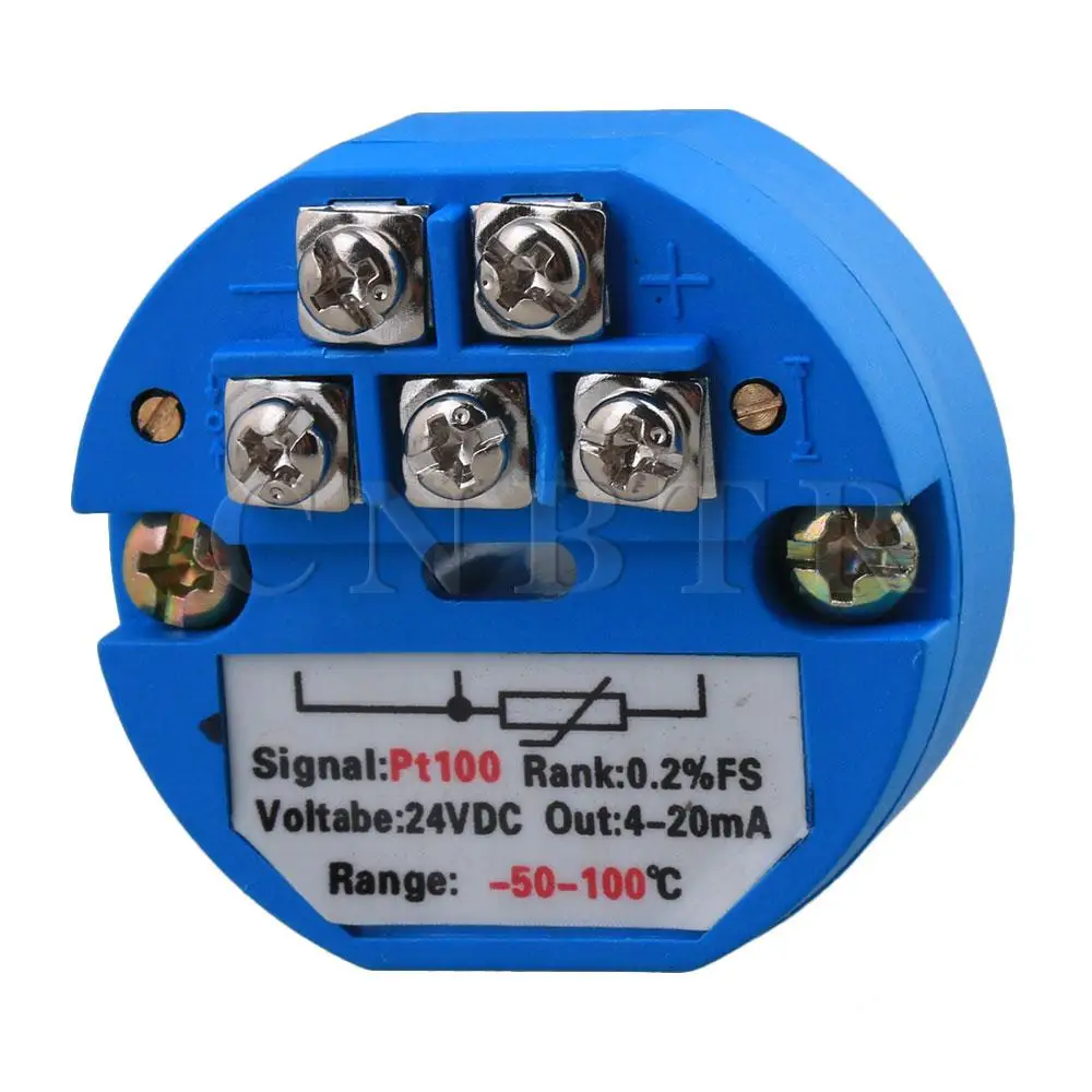 CNBTR DC24V PT100 Length1.73inch Температура Сенсор передатчик 4-20mA -50 〜 100 ℃ | Инструменты