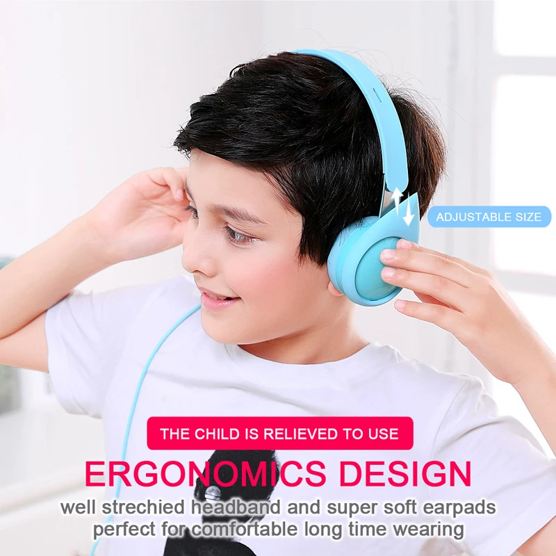 Fodable Kids Headphone 85dB Safe Volume Headset 3 5mm Wired Earphone for Online Learning Boy Girls Birthday Gifts