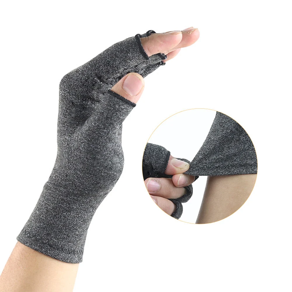 Tcare 2Pcs/Pair Unisex Compression Open Fingers Arthritis Gloves Premium Arthritic Joint Pain Relief Hand Gloves Therapy Cycling