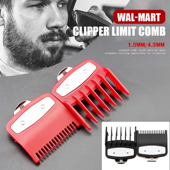 

2pcs Professional Cutting Guide Comb Hair Clipper Limit Comb With Metal Clip 1.5mm+4.5mm Attachment Comb Set Barber Replacement
