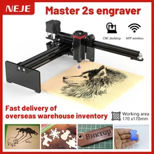Neje gravador a laser master 2s, 20w, máquina de corte, impressora a laser 32 bits, roteador cnc, leve, grbl