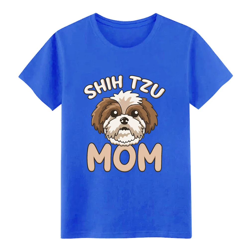 Новинка, Мужская футболка с надписью Shih Tzu для мамы, Милая футболка с собачкой, подарок для мамы, индивидуальная хлопковая футболка, европейский размер, S-3xl, базовая Однотонная футболка