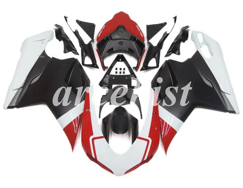 Литьевая Форма ABS Полный обтекатели наборы Подходит для Ducati 1098 848 1198 evo 2007 2008 2009 2010 2011 2012 набор кузова черный красный