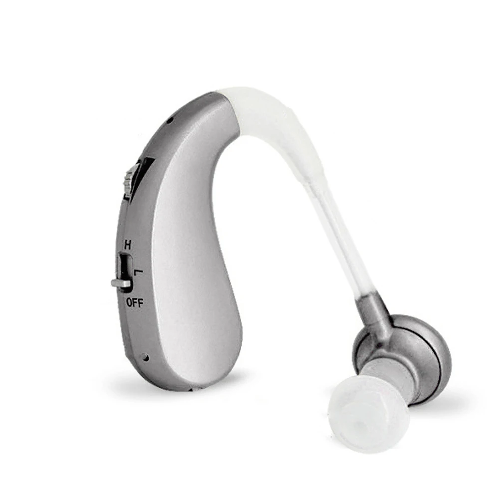 Мини-ушной слуховой аппарат, беспроводной усилитель звука для ушей, 2 режима, регулируемый для проблем со слухом, симулятор ушного канала - Цвет: Серебристый
