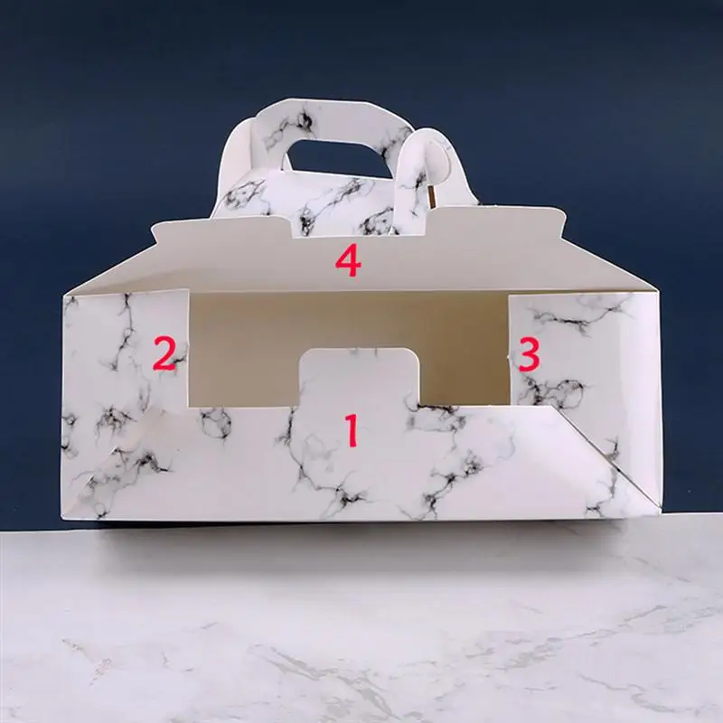 10 шт. рулон торта коробка Мраморная бумага портативный Швейцарский рулон контейнеры десерт держатель для магазина