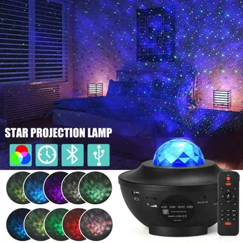 

Galaxy Projector Music Starry Water Wave LED Projector Light Bluetooth Speaker UD88