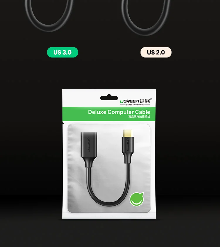 UGREEN USB C to USB Adapter Type C OTG Cable USB C Male to USB 3.0 A Female Cable Adapter for MacBook Pro Samsung S9 USB-C OTG