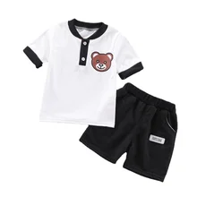 Summer Baby Cotton Clothes Children Boys Girls Cartoon T Shirt Shorts 2Pcs/sets Kids Infant Clothing Toddler Fashion Sportswear