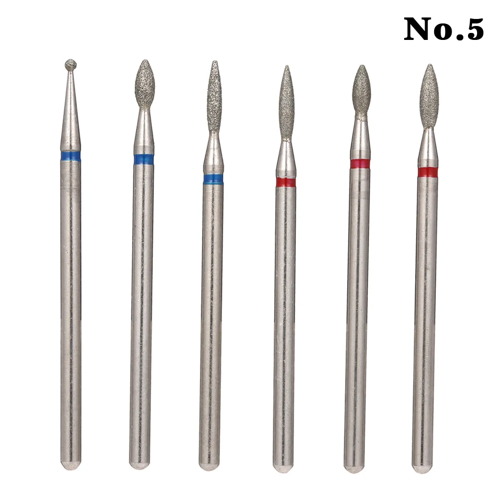 6pcs Nail Drill Bits Cuticle Cleaner Dust Drill Brush Rotary Polishing Nail Grinding Heads Nail Salon Tools Nail Grinding Tool - Цвет: No.4