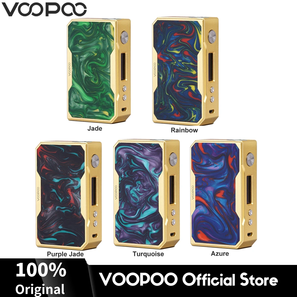 

Gold VOOPOO Drag 157W TC Mod Box Electronic Cigarette Vape MOD w GENE Chip No Dual 18650 Battery Box Mod E-Cigs Vapor 510 Thread