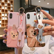 Чехол для телефона с рисунком медведь Даффи и браслетом с ремешком чехол для iPhone 6 6s 7 8 Plus X XR XS Max 11 Pro мягкий чехол из ТПУ