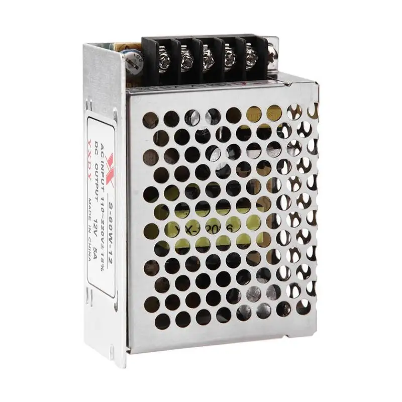 DC 12V 5A 60 Вт светодиодное освещение трансформатор Светодиодный драйвер переключатель Питание адаптер