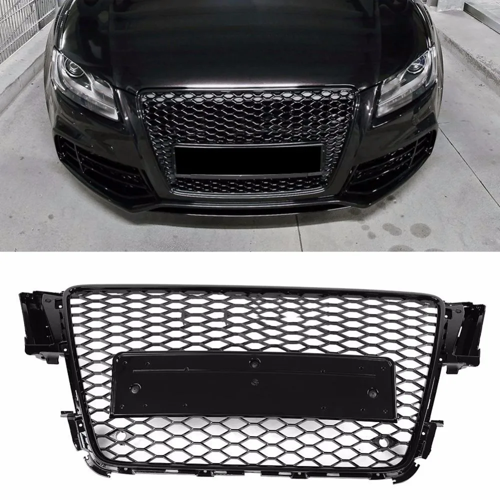Для RS5 Стильная передняя Спортивная Шестигранная сетка сотовая капот Гриль черный глянец для Audi A5/S5 B8 2008 2009 2010 2011 2012