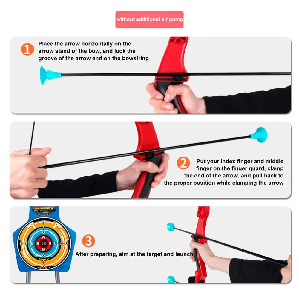 Boy Shooting Simulation Bow And Arrow Set Toy Children'S Bow Arrow Set Air Cannon Archery Toy Set