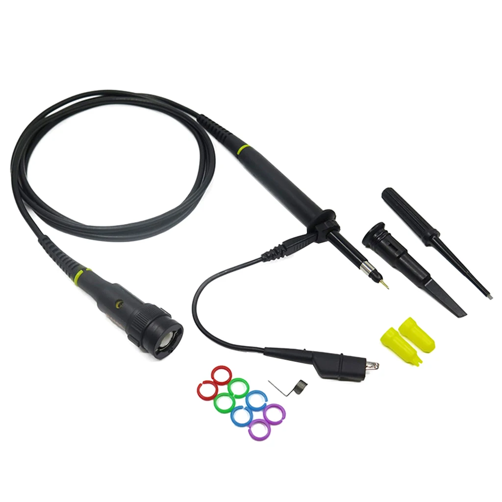 200 MHz 600V DC High Sensitivity Oscilloscope Clip Probe 10:1 and 1:1 with Mini Alligator Clip BNC Connector