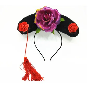 

1pc Traditional Qing Dynasty Princess Hat Royal Crown Cap Performance Prop for Kids Adults