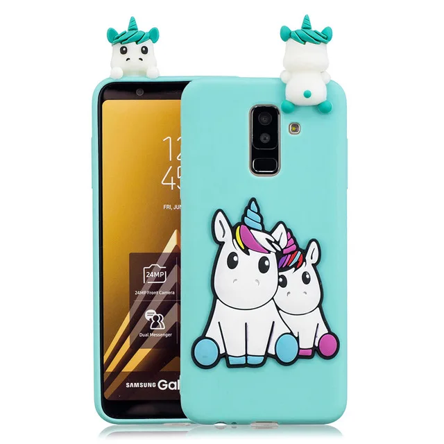 Green Unicorn 3D единорога панда кактус мягкий чехол для samsung A10 A20 A20E A30 A40 A50 A70 A10S A20S A30S A50S A51 A71 A6 A8 J4 J6 плюс A7 - Цвет: Green Unicorn