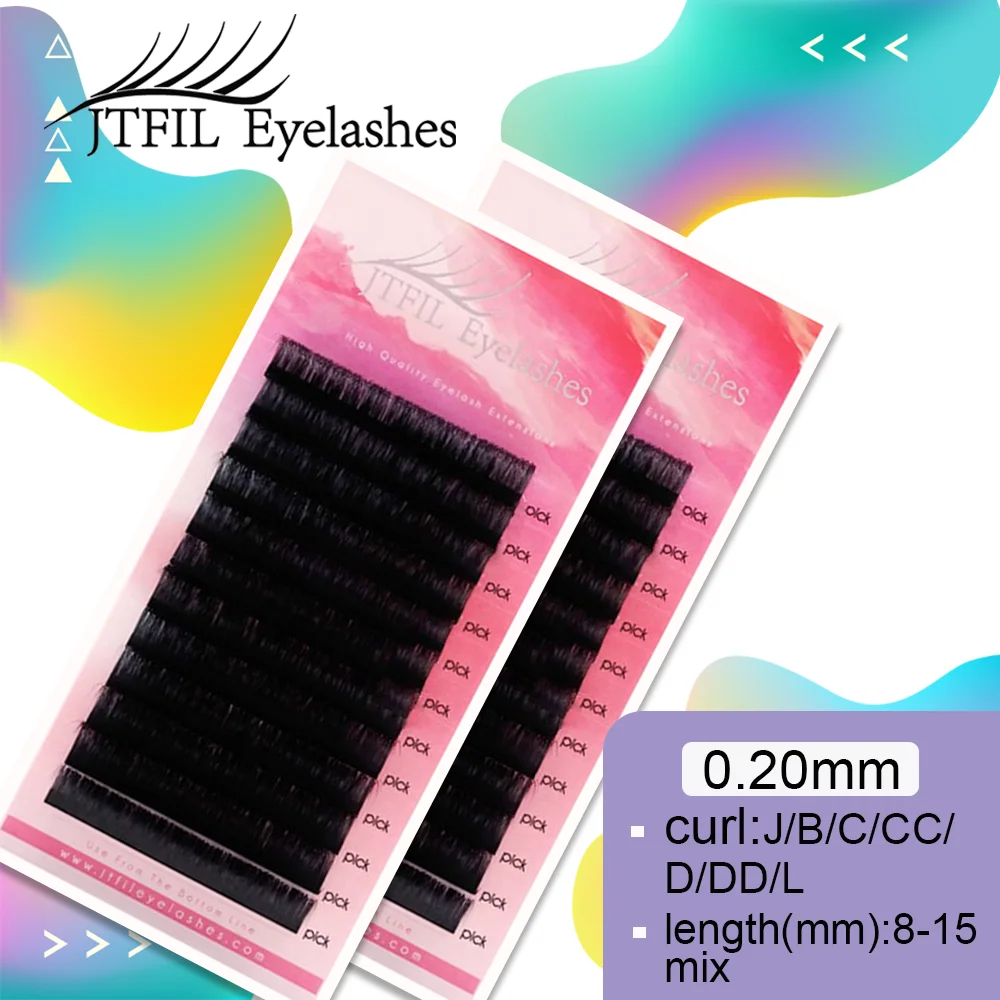 

False Mink Volume Eyelash Extensions Fiber Natural Thick Soft Lash Individual Eyelash Extension Lash Silk Professional JTFIL