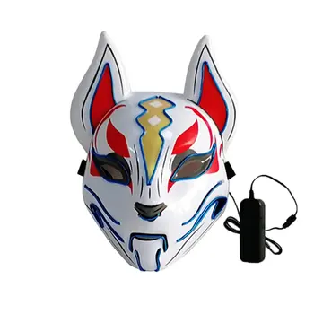 

Glowing Mask Fox Halloween Party Cat Face Led Carnival Night Mask Face Show Professional Fashion Mask