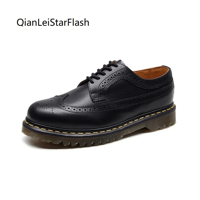 Дизайнерские кожаные ботинки Martens для мужчин и женщин ботильоны-оксфорды