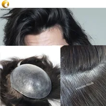 Lengh 8-1" Инжектированная тонкая поликожа основа индийские человеческие волосы парик 0,06-0,08 мм толщина невидимая линия волос блок волос для мужчин