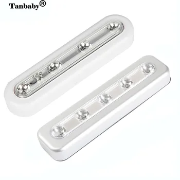 

4leds LED Under Cabinet Lights With Touch Sensor Battery Saving Bathroom Wardrobe Lamp for Colest Cupboard Kitchen Night Light