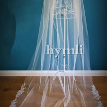 Один слой кружева аппликация Свадебные аксессуары Часовня вуаль в белом, белый, слоновой кости металла гребень на верхней части