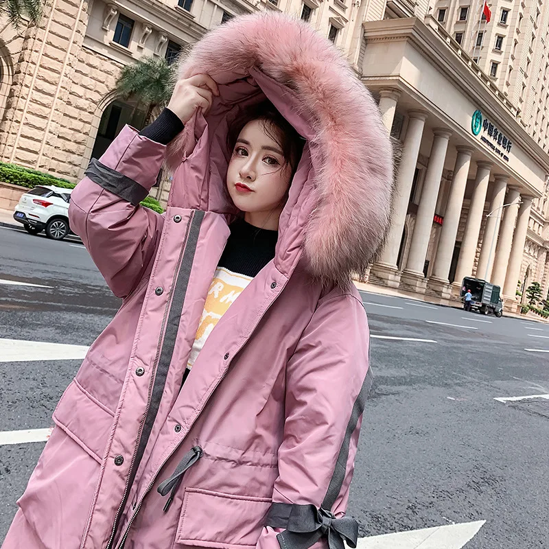 

Mid-length down Jacket Cotton-padded Clothes New Style Korean-style down Jacket Cotton-padded Clothes Women's Large Size Loose T