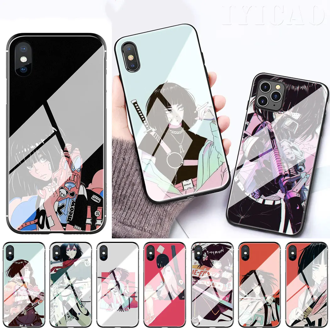 IYICAO Girl Vinne Art чехол для телефона из закаленного стекла Apple iPhone 11 Pro XS Max XR X 8 7 6S Plus 5s SE |