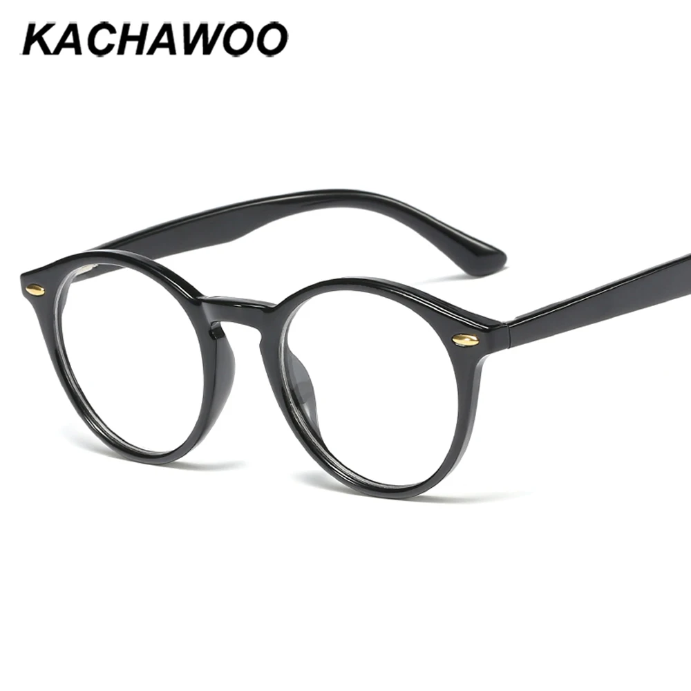 Круглые очки Kachawoo женские оптические оправы с заклепками зеленые синие Ретро для