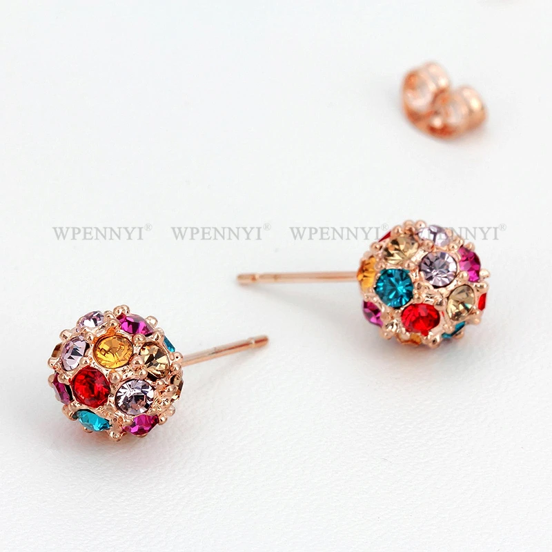 新胧月三色圆球耳钉 8