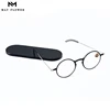 May Flower Anti-blue Ray Reading Glasses Thin Protable Presbyopic Eyeglasses With Case Round Glasses Frame For Men Readers+1.5+2 1