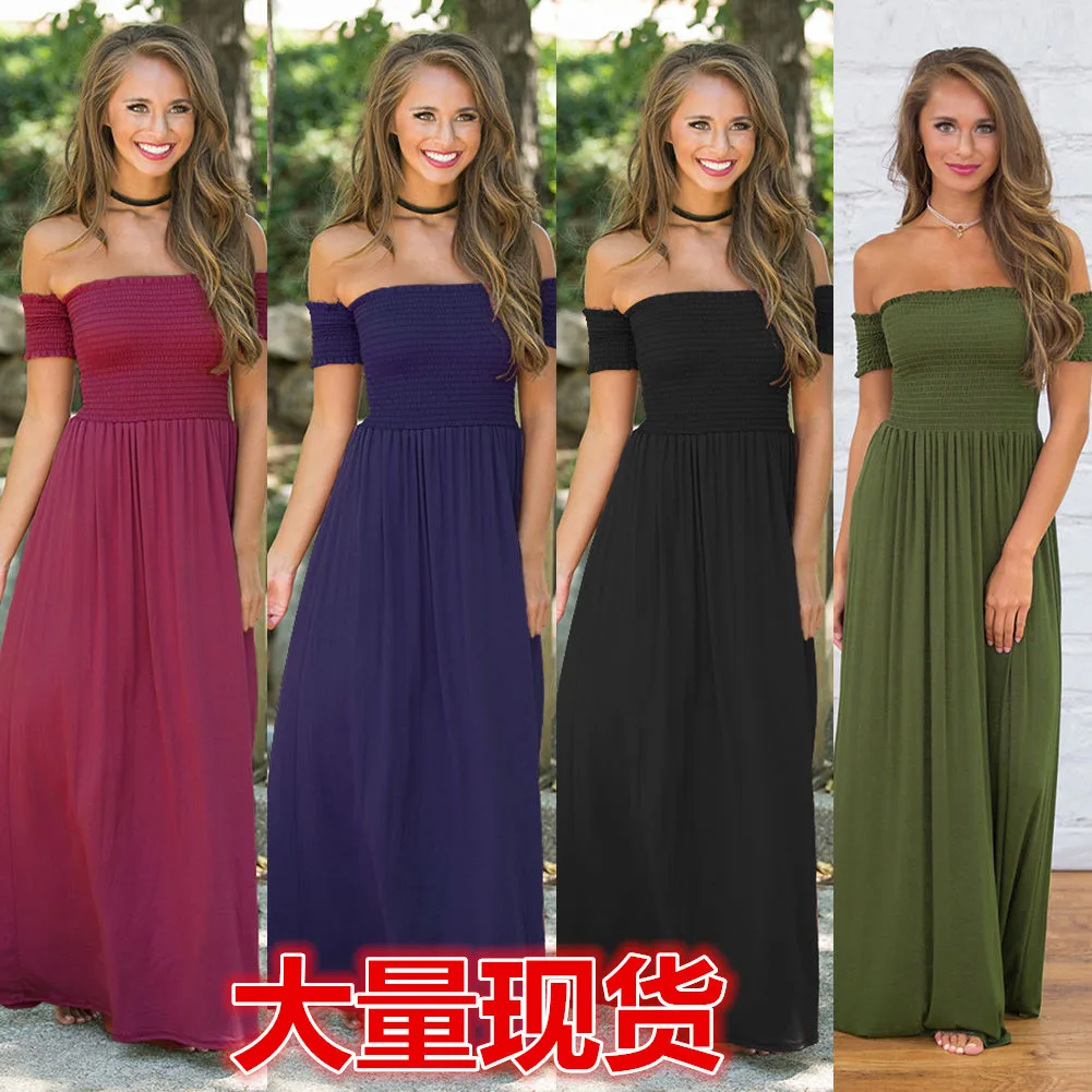 

1226 # Europe And America Hot Selling Hot Selling Wrap-around Waist Hugging Dress Beach Long Skirts Women's