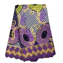 Гипюровая кружевная ткань, вышитая Высококачественная африканская восковая кружевная ткань со шнуром, швейцарское кружево с водой для платья 91104