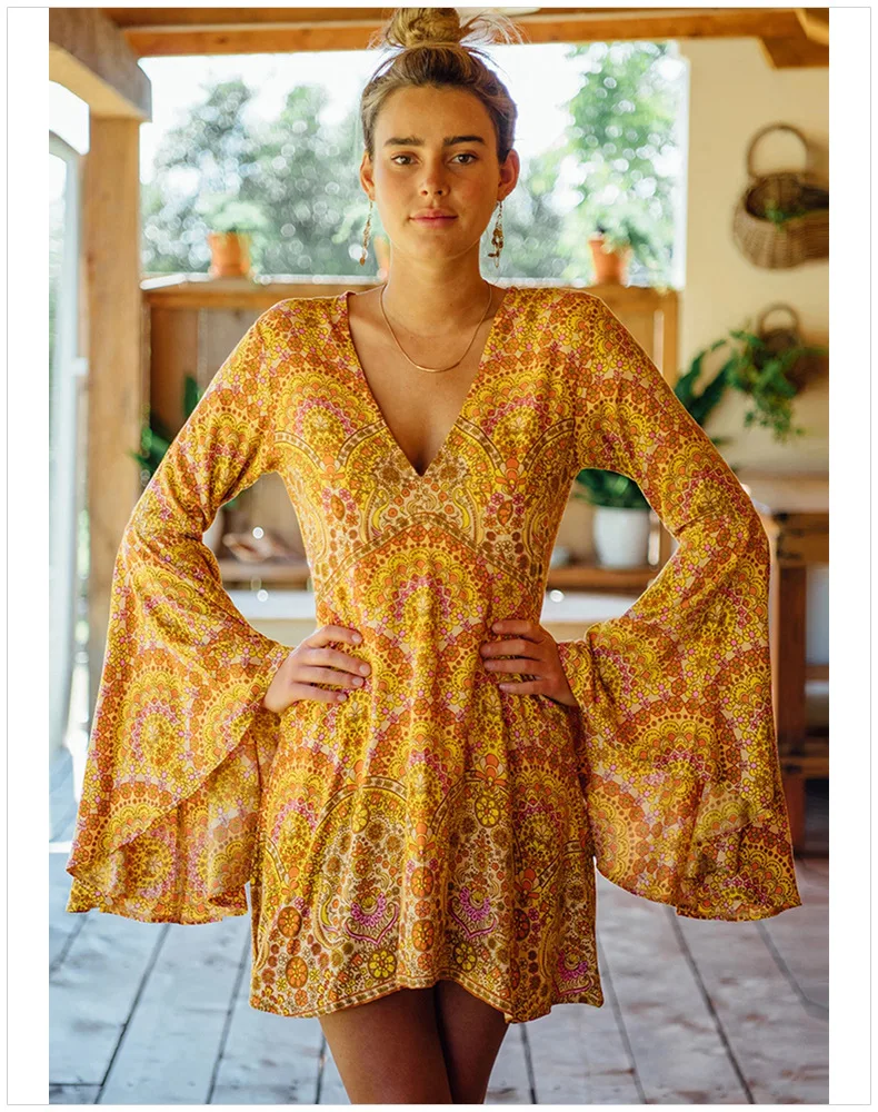 Venus Print Dress In Sun Women Autumn 